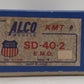 Alco Models/KMT D-166 HO BRASS SD40-2 Diesel Locomotive - Painted/Box