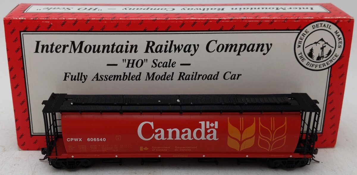 InterMountain 45102-04 HO Scale Red Canadian CNWX Cylindrical Hopper Car #606540 EX/Box