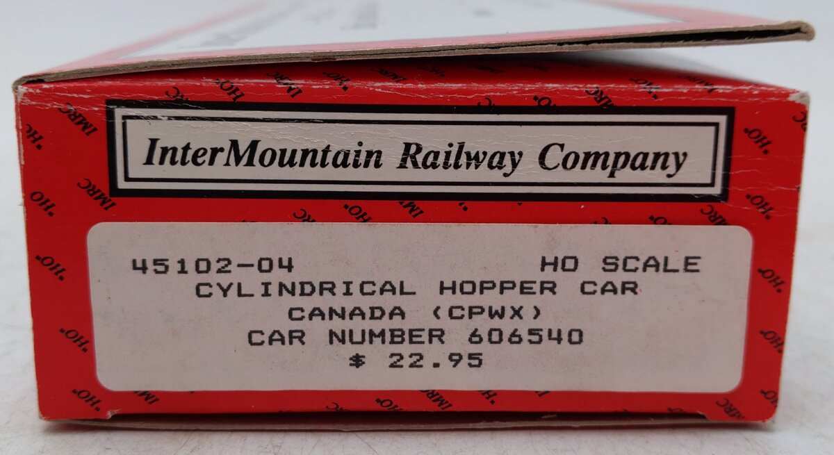 InterMountain 45102-04 HO Scale Red Canadian CNWX Cylindrical Hopper Car #606540 EX/Box