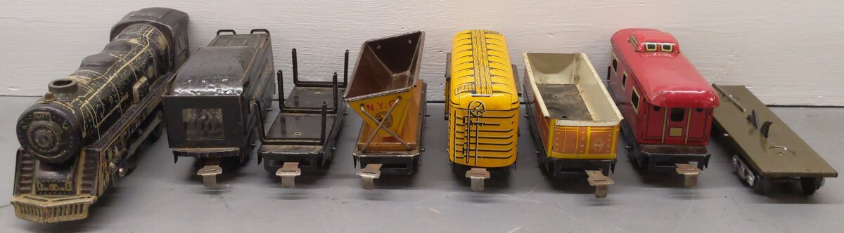Marx 5029 Prewar Tin Plate Steam Locomotive Freight Train Set VG/Box