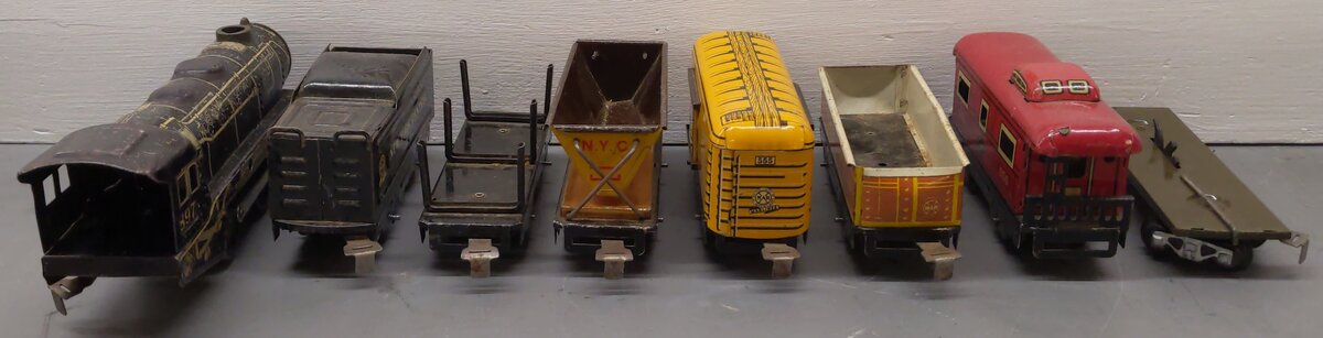 Marx 5029 Prewar Tin Plate Steam Locomotive Freight Train Set VG/Box