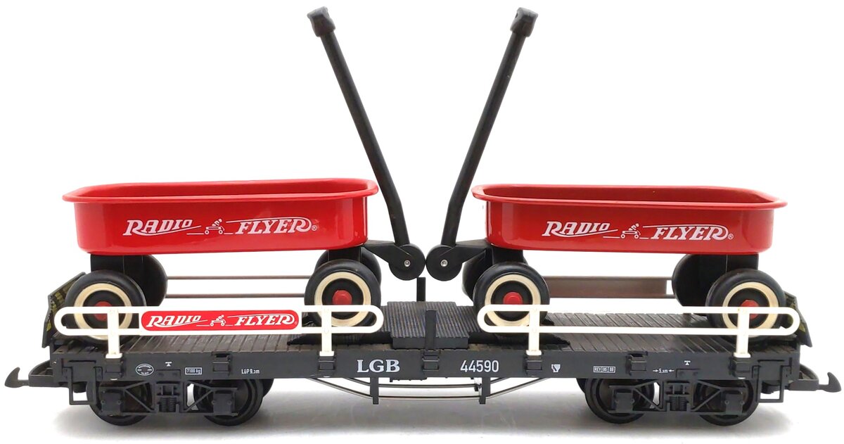 LGB 44590 G Scale Radio Flyer Wagon Flatcar #44590 EX