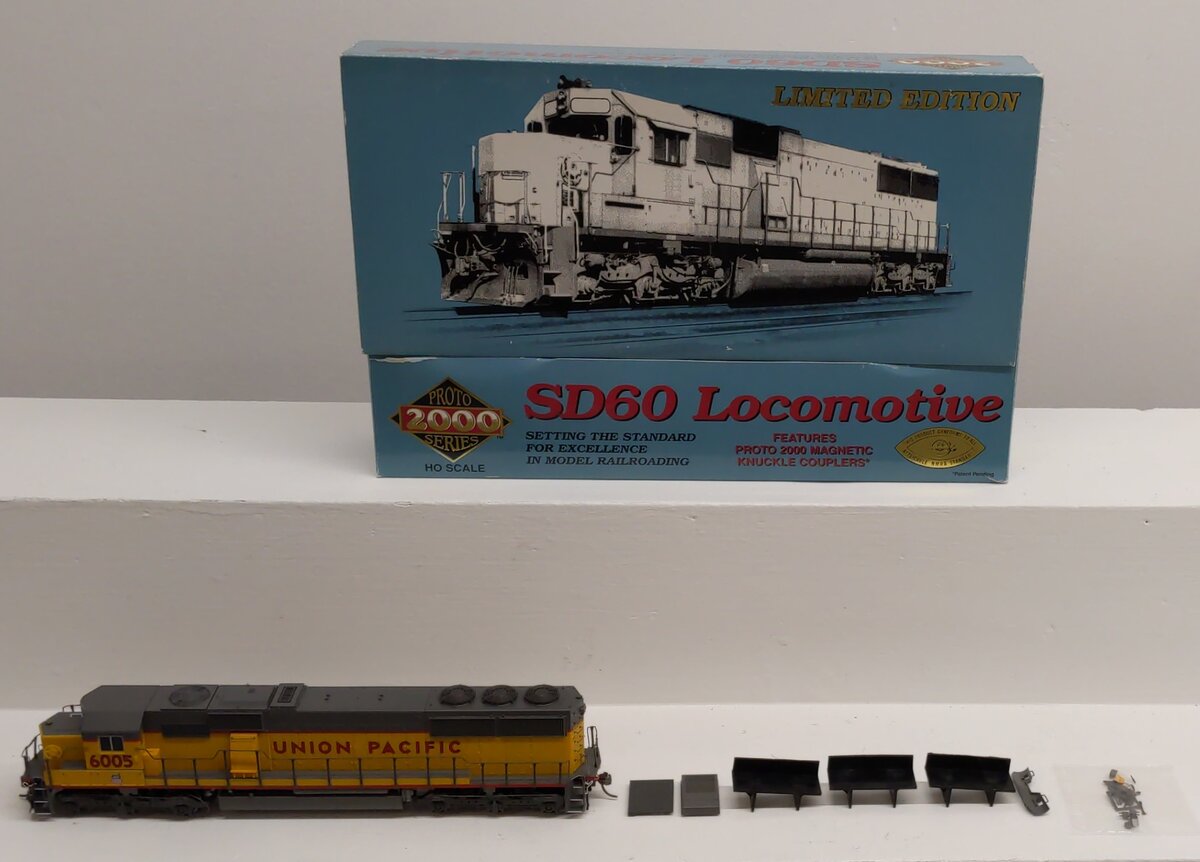 Proto 2000 23490 HO Scale Union Pacific EMD SD60 Diesel Locomotive #6005 VG/Box
