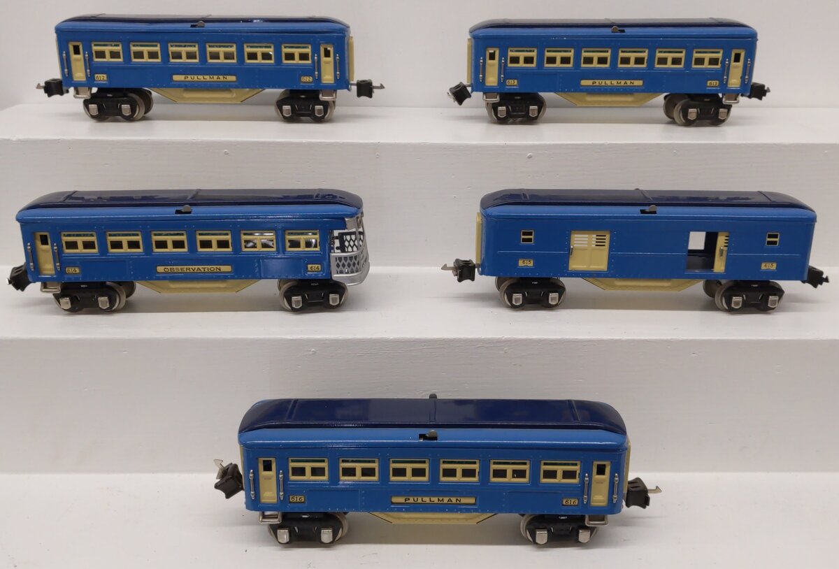 MTH 10-1064 O Gauge Blue Comet Passenger Car Set (Set of 5) VG