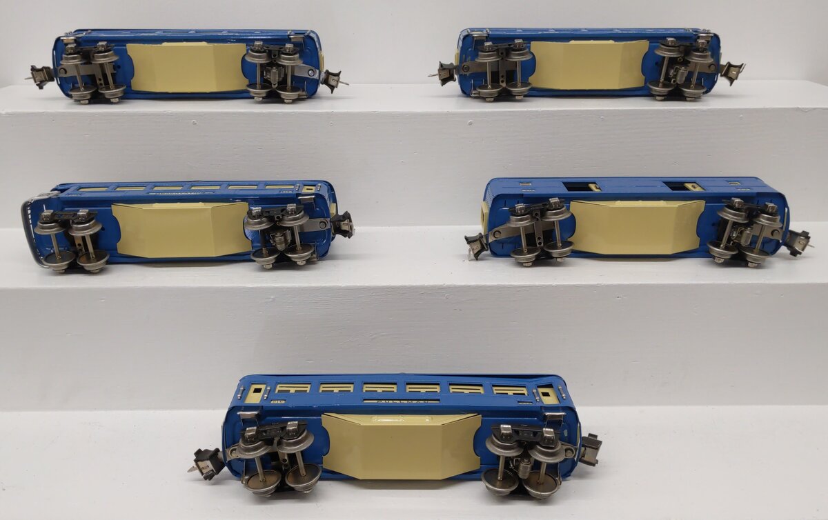 MTH 10-1064 O Gauge Blue Comet Passenger Car Set (Set of 5) VG
