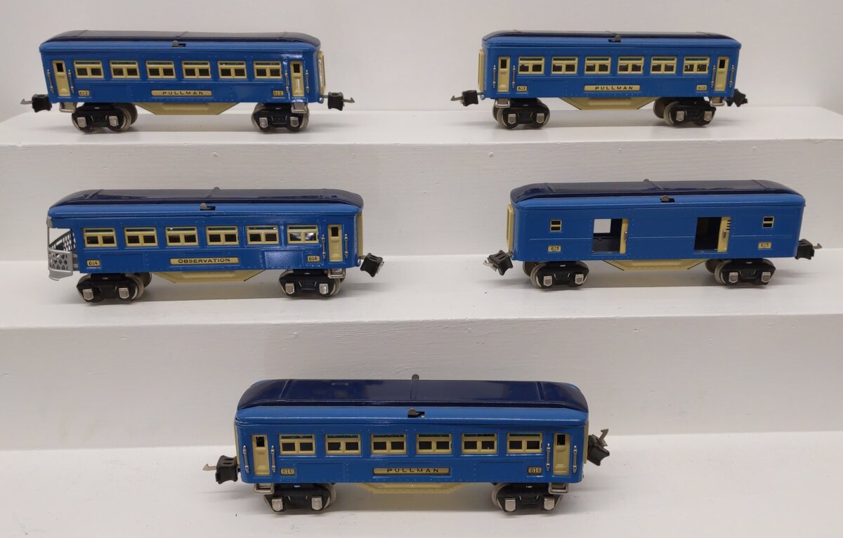 MTH 10-1064 O Gauge Blue Comet Passenger Car Set (Set of 5) VG