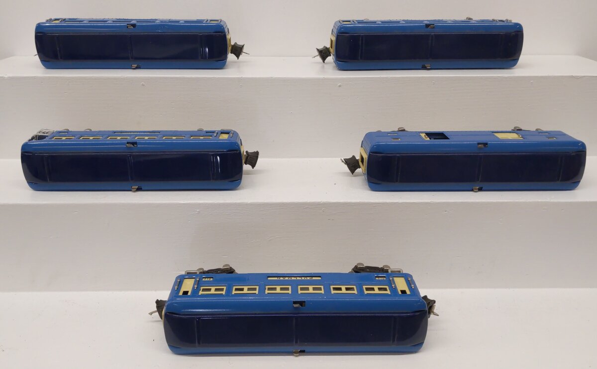 MTH 10-1064 O Gauge Blue Comet Passenger Car Set (Set of 5) VG