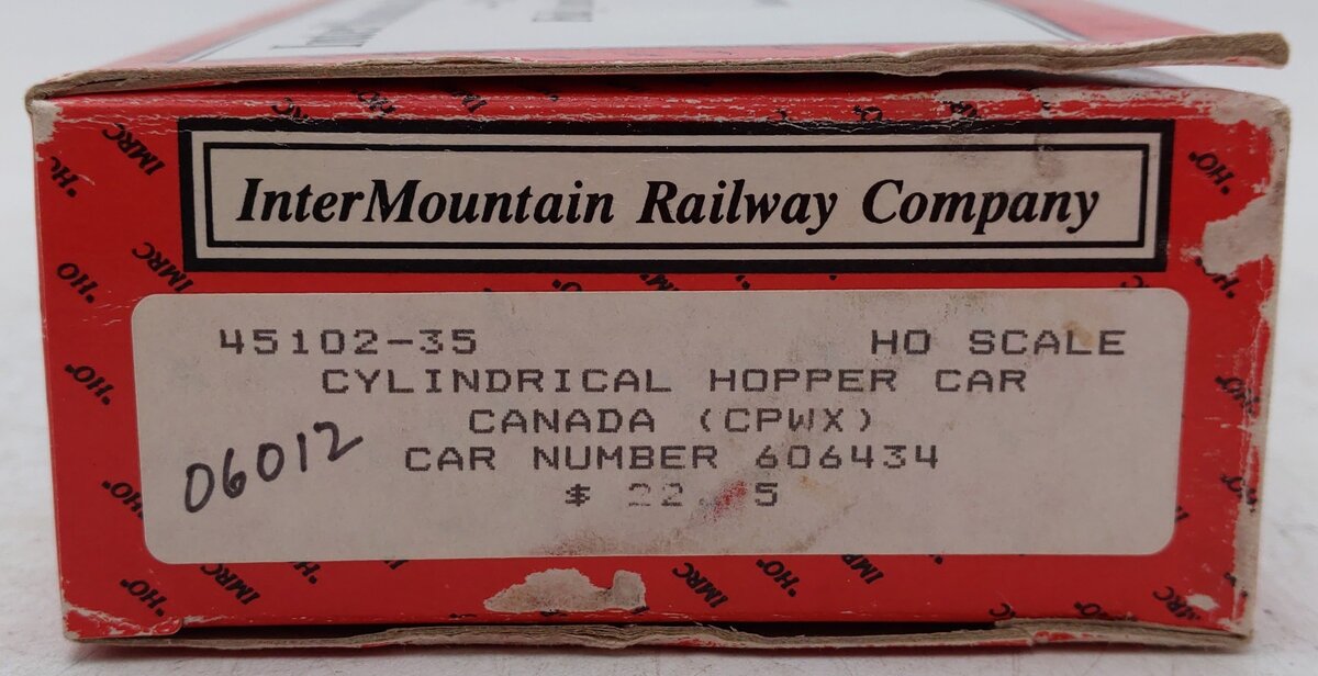 InterMountain 45102-35 HO CPWX Cylindrical Hopper Car #606434 EX/Box