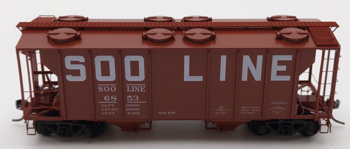 Kadee 8038 HO Scale SOO Line PS-2 2-Bay Covered Hopper #6853 LN/Box