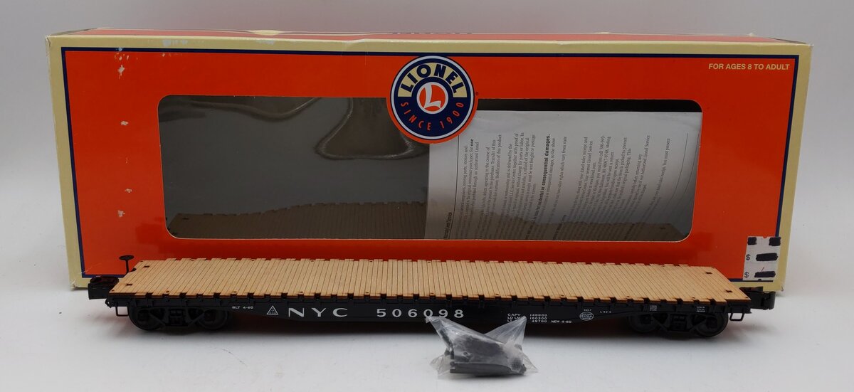 Lionel 6-17575 O Gauge New York Central PS-4 Flatcar with Wooden Deck #506098 LN/Box