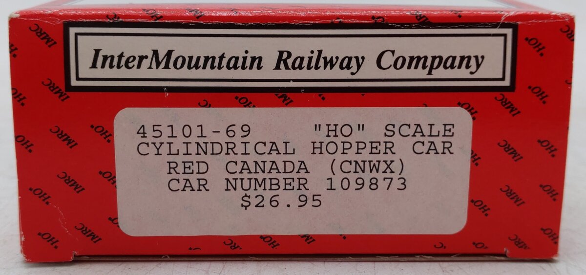 InterMountain 45101-69 HO Scale Red Canadian CNWX Cylindrical Hopper Car #109873 LN/Box