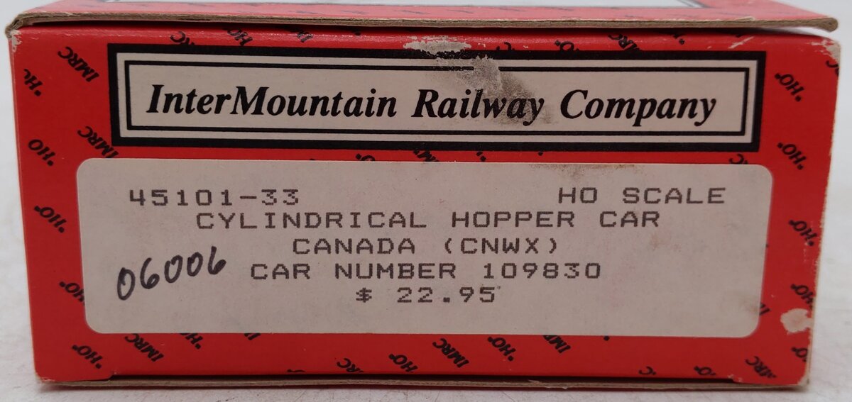 InterMountain 45101-33 HO Canadian Wheat Board Cylindrical Hopper Car #109830 LN/Box