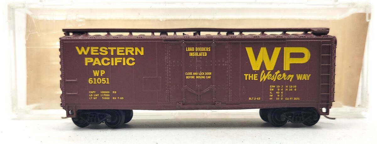 Atlas 3301 N Scale Western Pacific 40' Plug Door Boxcar LN/Box