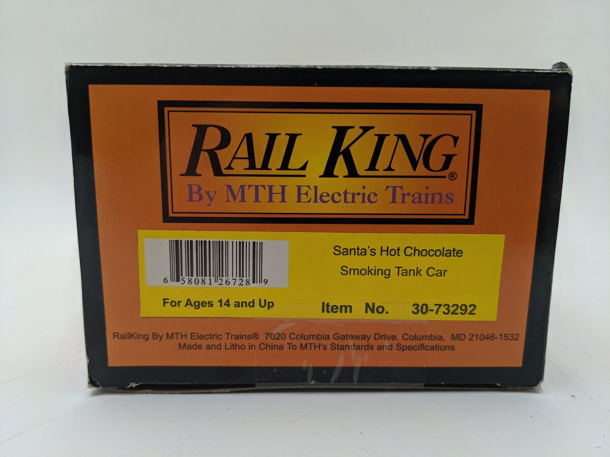 MTH 30-73292 O Santa's Hot Chocolate Smoking Tank Car EX/Box