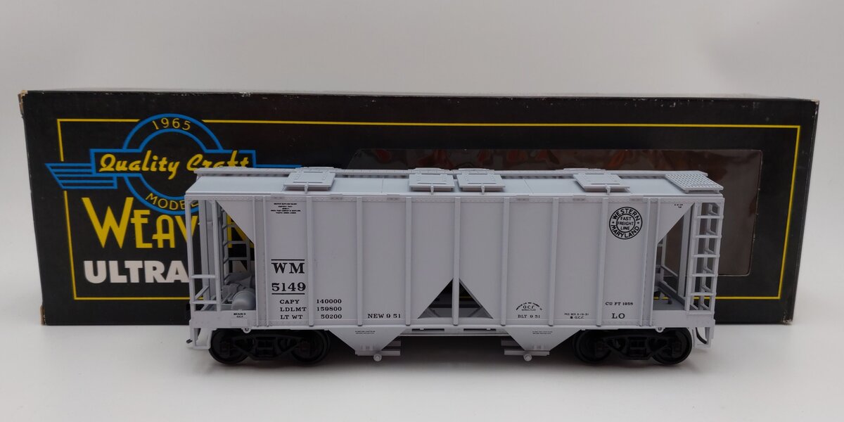 Weaver O Scale Western Maryland "WMRHS' AC-2 Covered Hopper #5149 (2-Rail) EX/Box