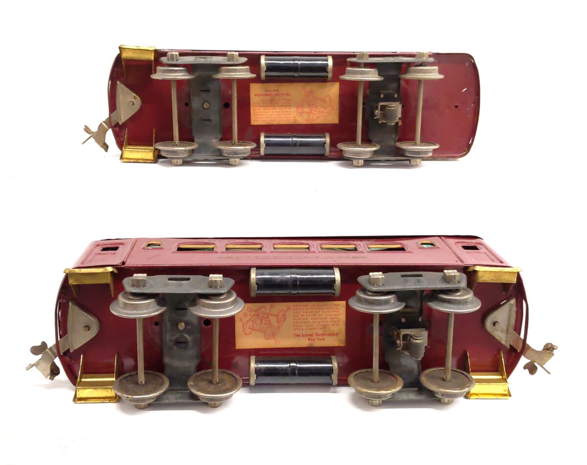 Lionel Standard Gauge Vintage NYC Tinplate Passenger Cars: 35, 36 [2] VG