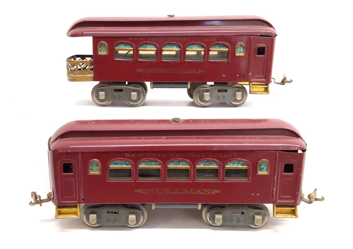 Lionel Standard Gauge Vintage NYC Tinplate Passenger Cars: 35, 36 [2] VG