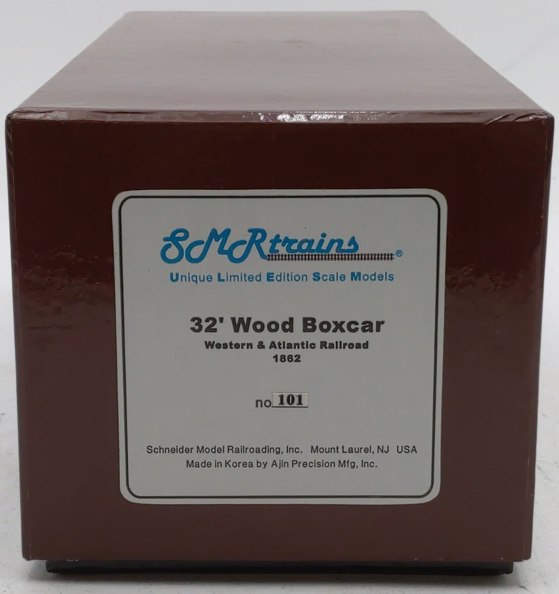 SMR Trains 192 O Gauge BRASS 1862 Western & Atlantic Railroad 32' Wood Boxcar EX/Box