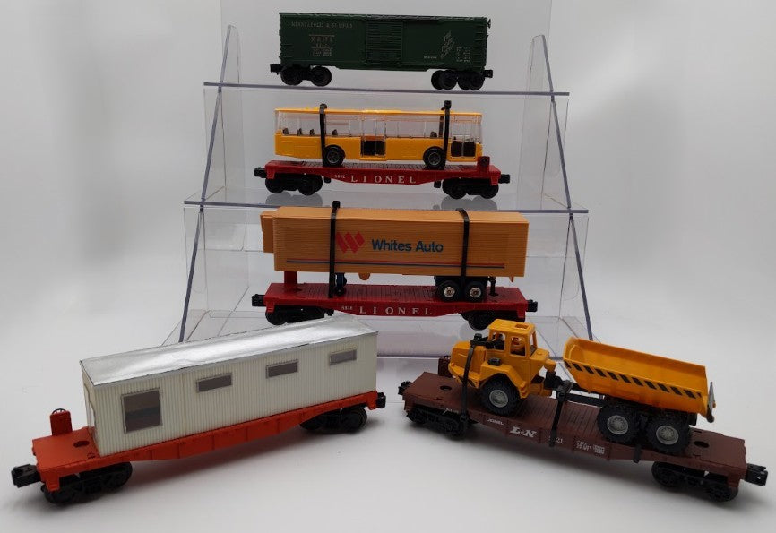 Lionel 6-9121, 6-9742, 6802, 6818 Boxcar and Flat Cars with Custom Loads [5] VG