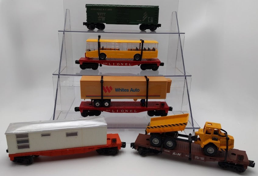 Lionel 6-9121, 6-9742, 6802, 6818 Boxcar and Flat Cars with Custom Loads [5] VG