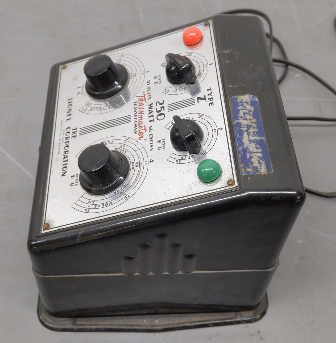 Lionel O Postwar Type Z 250 Watt Trainmaster Transformer VG