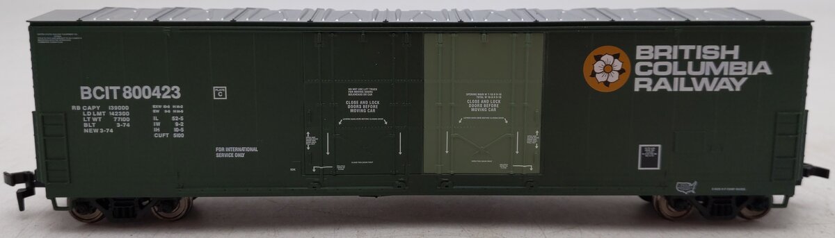 Atlas 1756-2 HO BC Rail Evans Double Plug Door Boxcar #800423 EX/Box