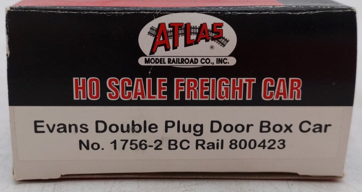 Atlas 1756-2 HO BC Rail Evans Double Plug Door Boxcar #800423 EX/Box