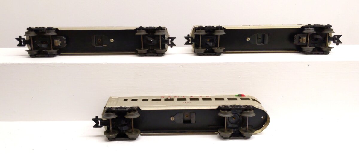 Marx 3152S Vintage O Santa Fe Tinplate Pullman Set #3197, #3152, #3152 VG