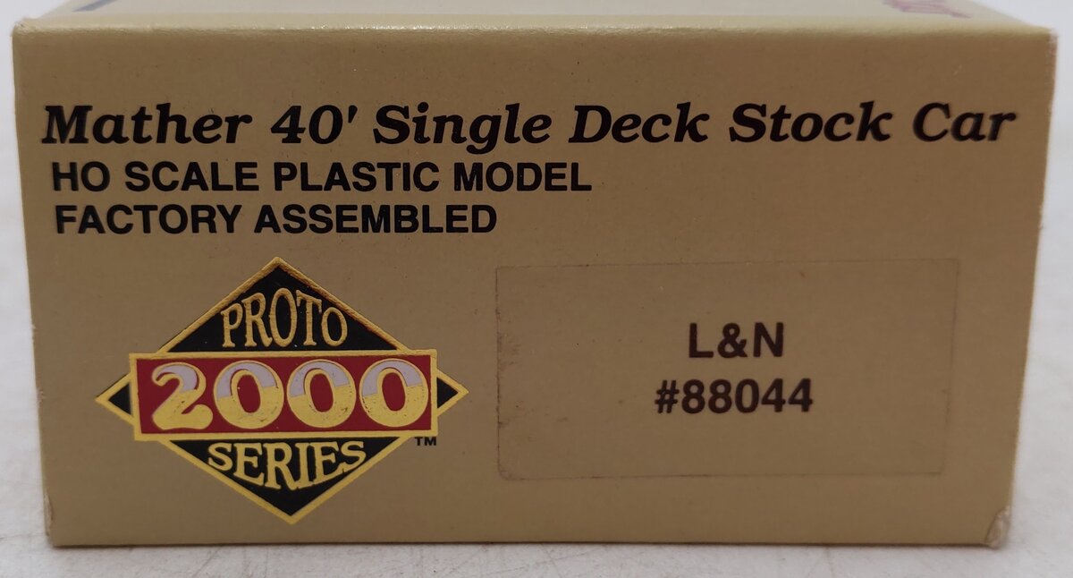 Proto 2000 88044 HO Scale L&N Mather 40' Single Deck Stock Car EX/Box