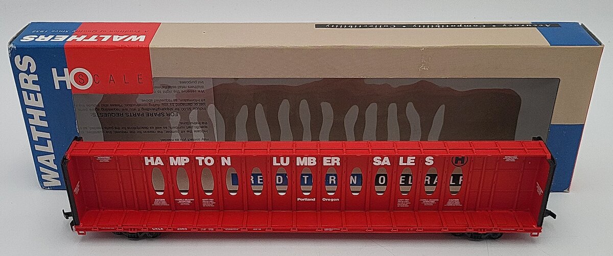 Walthers 932-4107 HO Hampton Lumber-Opera 72' Center Beam Flat Car (Single) EX/Box