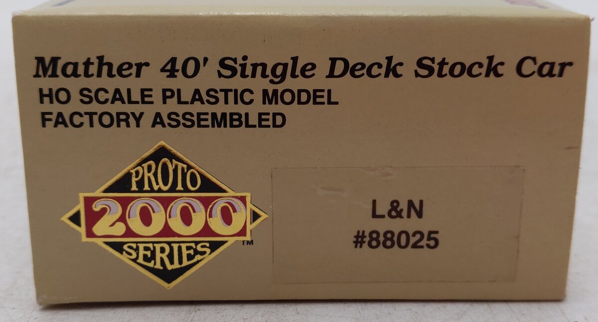 Proto 2000 88025 HO Scale L&N 40' Single Deck Stock Car EX/Box