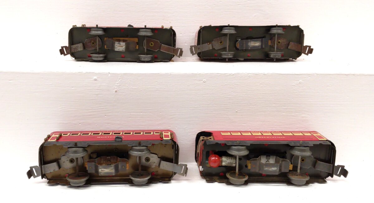 Marx Vintage O Postwar Bogota, Observation & Montclair Passenger Set [4] VG