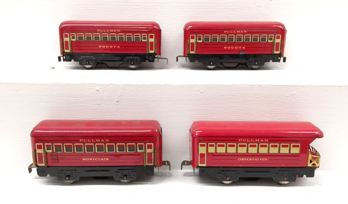 Marx Vintage O Postwar Bogota, Observation & Montclair Passenger Set [4] VG