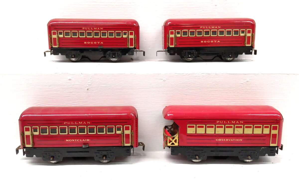 Marx Vintage O Postwar Bogota, Observation & Montclair Passenger Set [4] VG