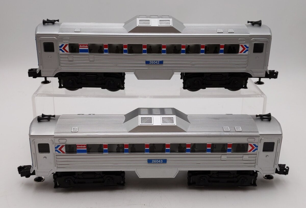 K-Line O Gauge Lighted Amtrak Rail Diesel Budd Car Dummy #26043, #26042 [2] EX