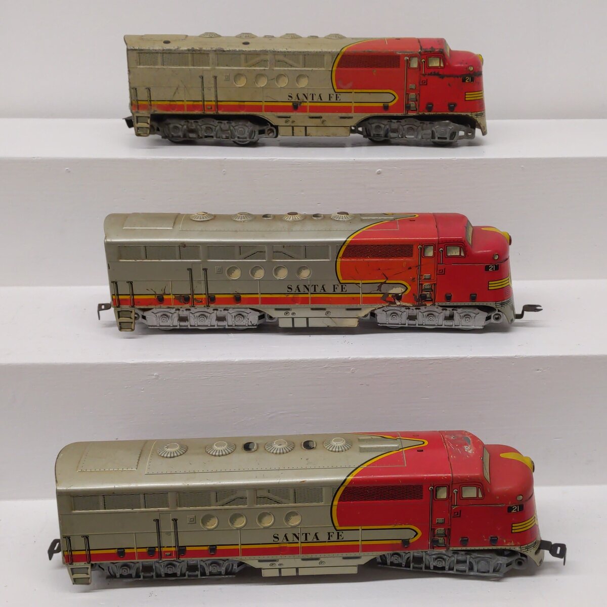 Marx 21 Vintage O Santa Fe F3 ABB Diesel Locomotive & Dummy Unit Set
