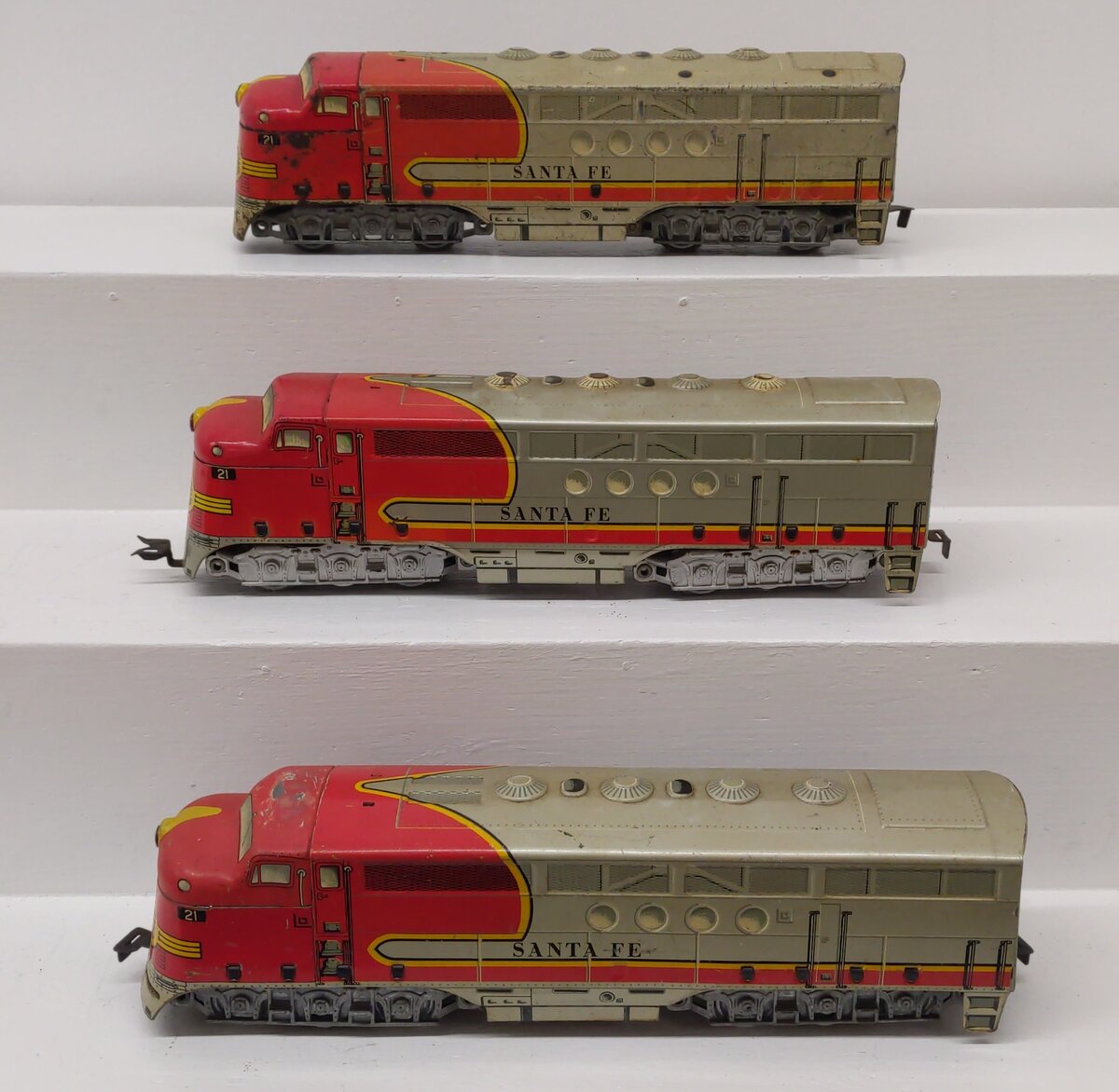 Marx 21 Vintage O Santa Fe F3 ABB Diesel Locomotive & Dummy Unit Set