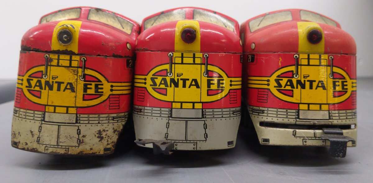 Marx 21 Vintage O Santa Fe F3 ABB Diesel Locomotive & Dummy Unit Set