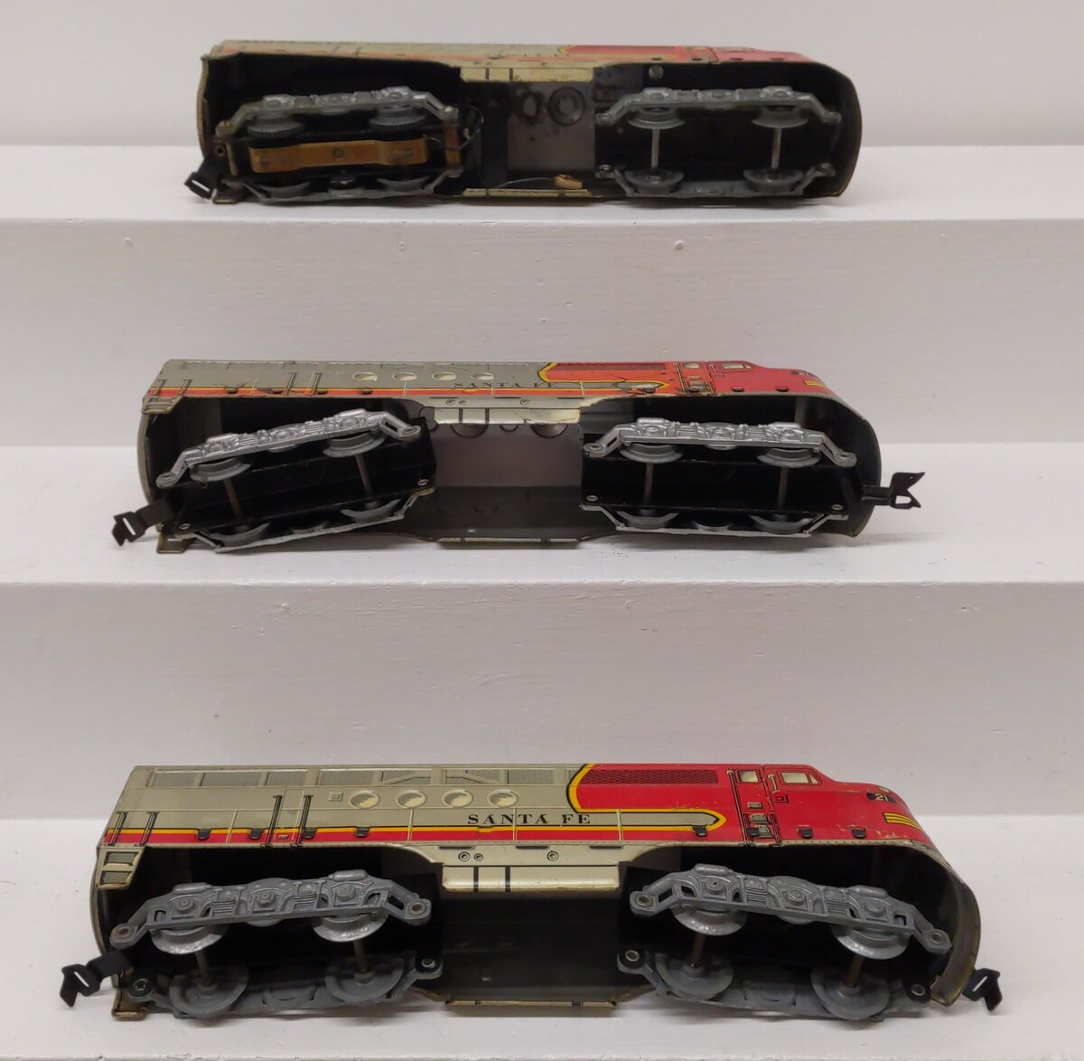 Marx 21 Vintage O Santa Fe F3 ABB Diesel Locomotive & Dummy Unit Set