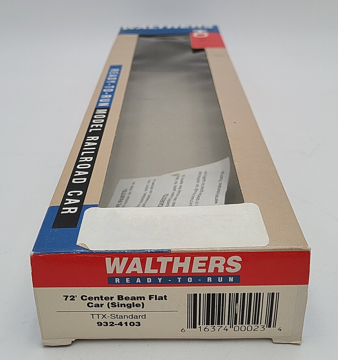Walthers 932-4103 HO Scale TTX-Standard 72' Center Beam Single Flatcar EX/Box