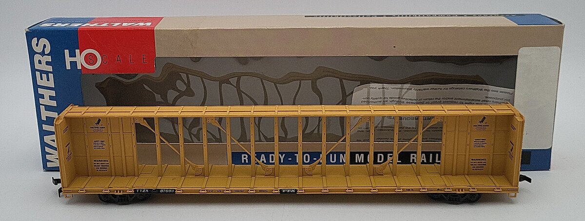 Walthers 932-4103 HO Scale TTX-Standard 72' Center Beam Single Flatcar EX/Box