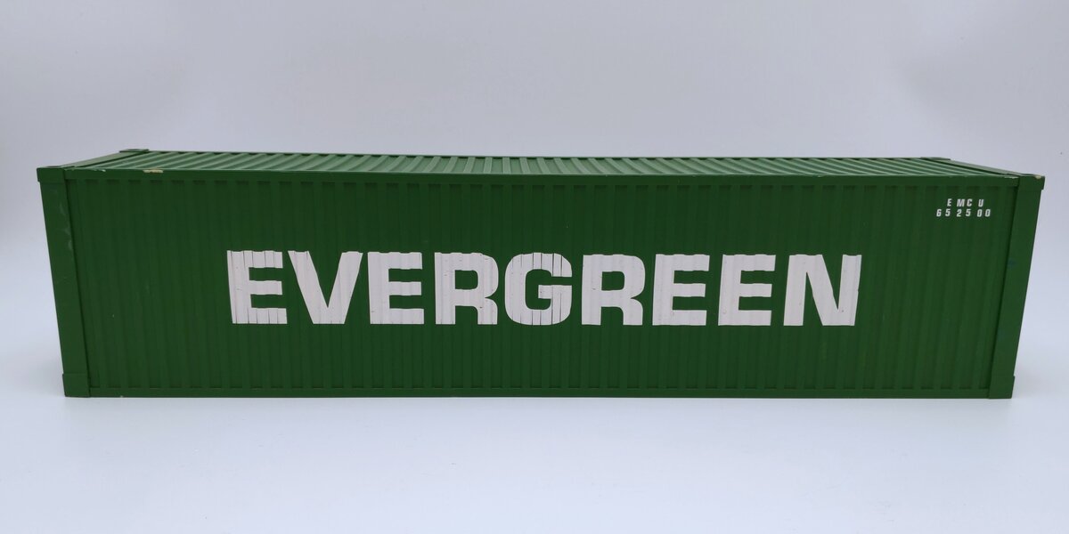 USA Trains R1722B G Evergreen 40' Container with Corrugated Sides EX