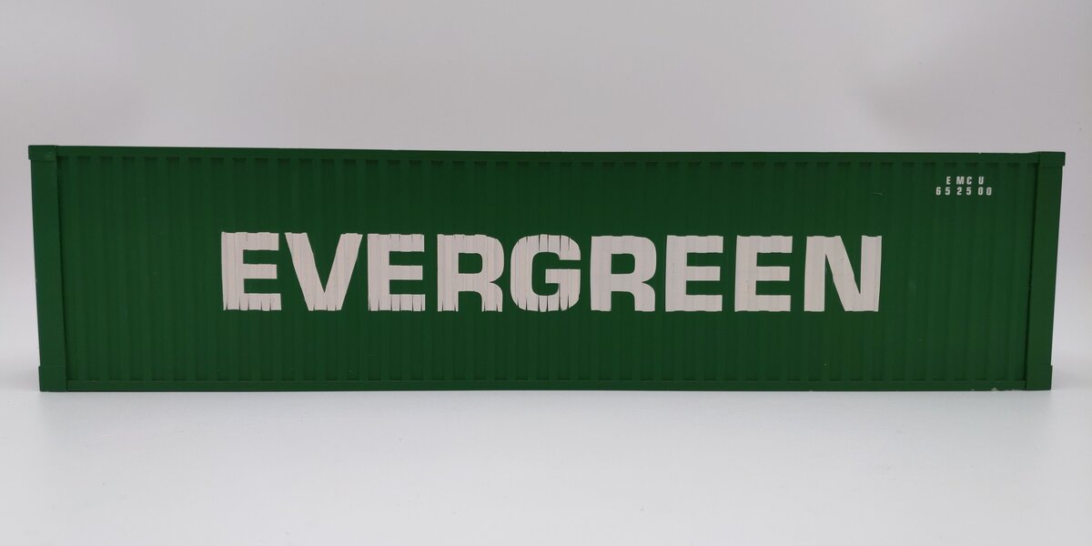 USA Trains R1722B G Evergreen 40' Container with Corrugated Sides EX