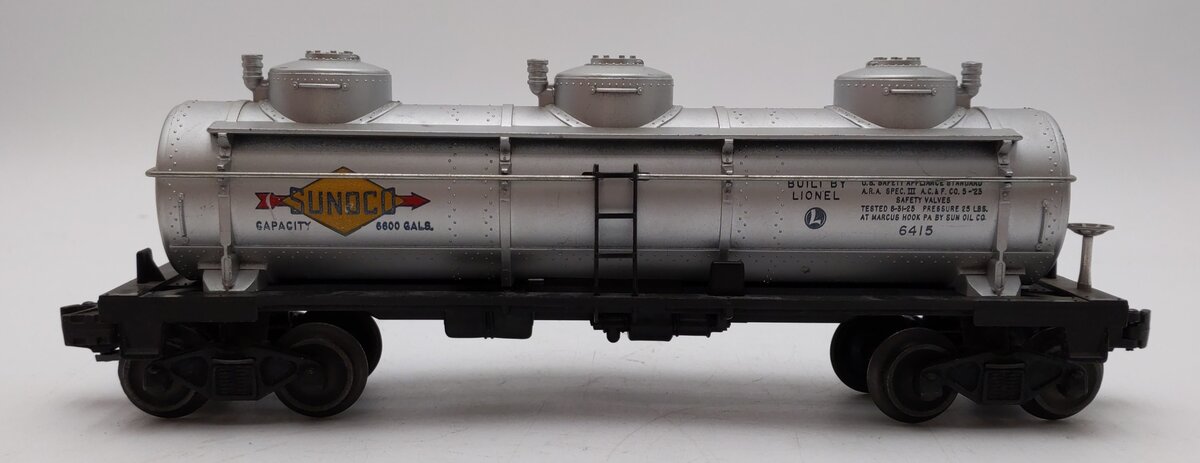 Lionel 6415 Vintage O Sunoco Triple Dome Tank Car- 8000 Gallon EX/Box
