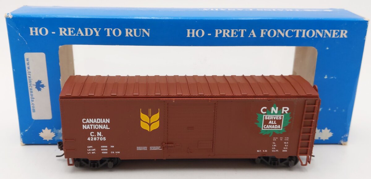Trains Canada 1-2029 HO Scale Canadian National Railway 40' Boxcar #428705 EX/Box