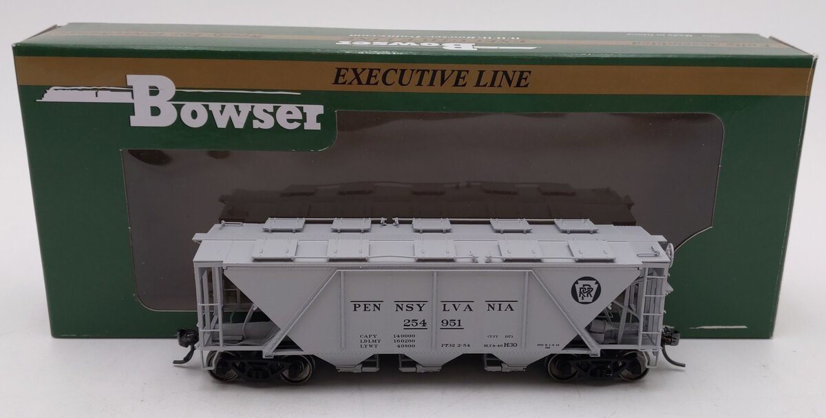 Bowser 40704 HO Scale PRR Circle Keystone Gray H-30 Hopper Car #254951 LN/Box