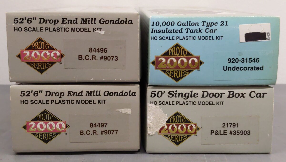 Proto 2000 HO Scale Assorted Freight Car Kits: #9073, #9077, #35903 [4] LN/Box