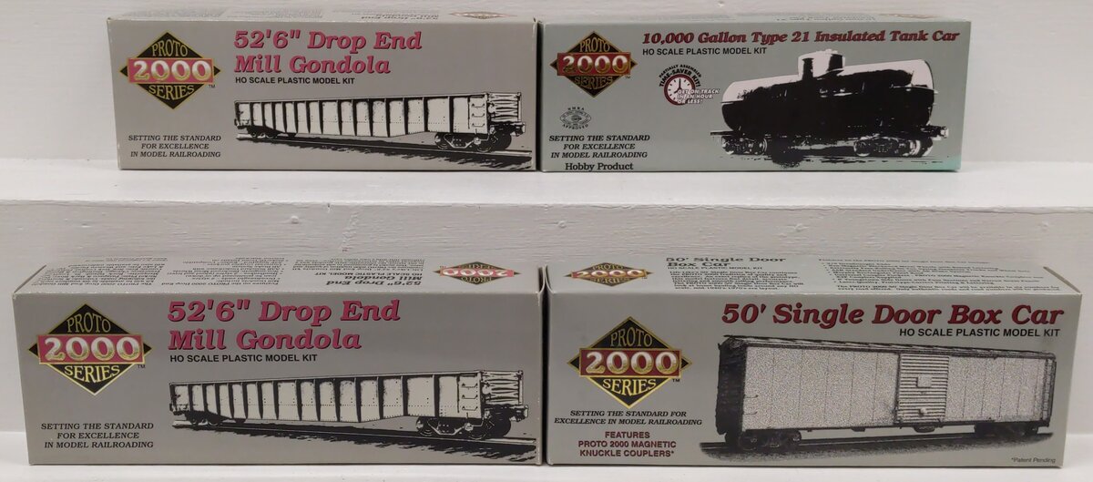 Proto 2000 HO Scale Assorted Freight Car Kits: #9073, #9077, #35903 [4] LN/Box