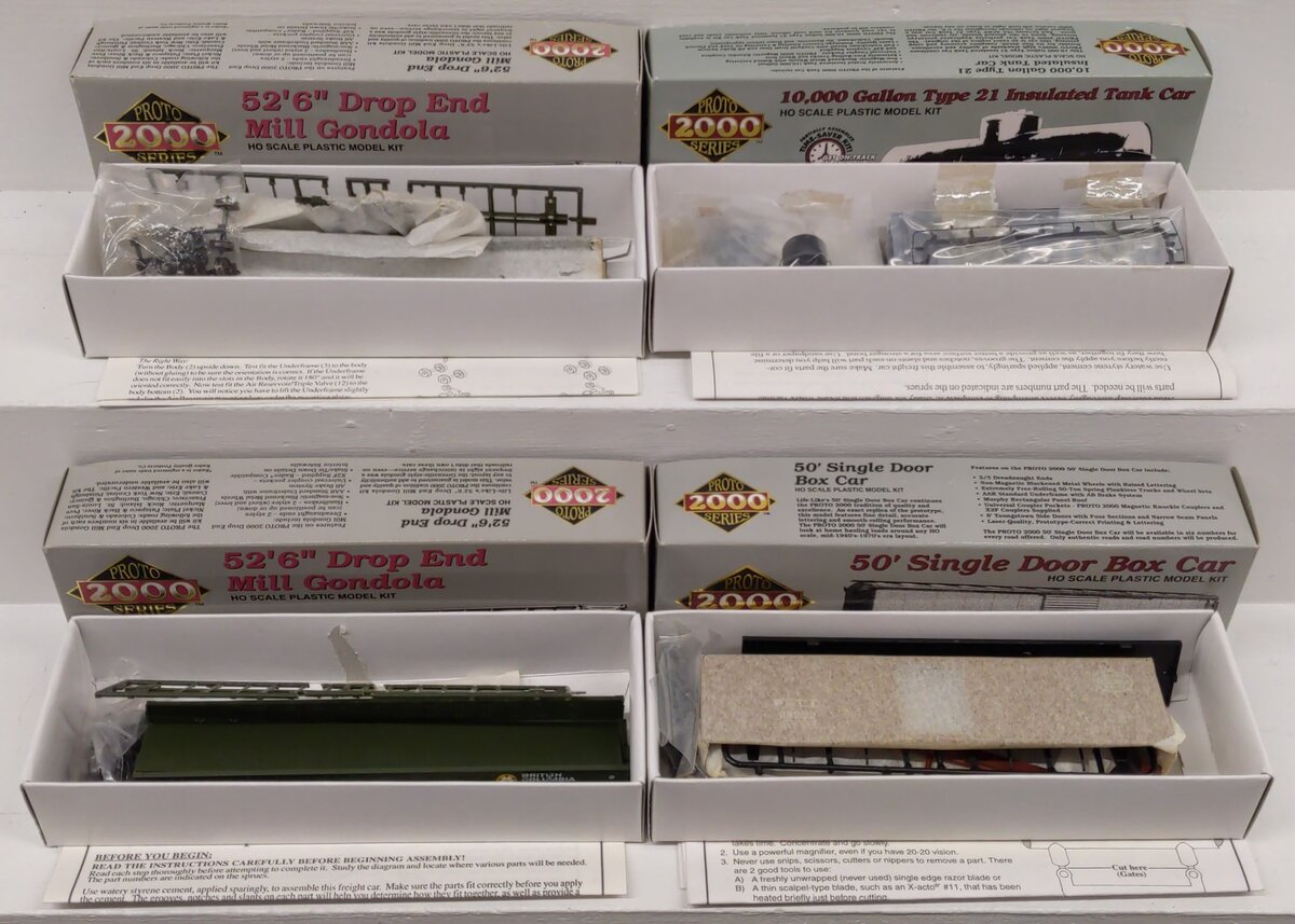 Proto 2000 HO Scale Assorted Freight Car Kits: #9073, #9077, #35903 [4] LN/Box
