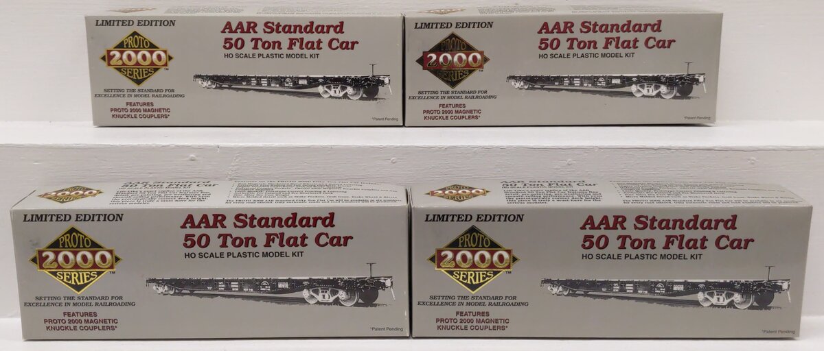 Proto 2000 HO Assorted ARR Standard 50-Ton Flat Car Kits [4] LN/Box